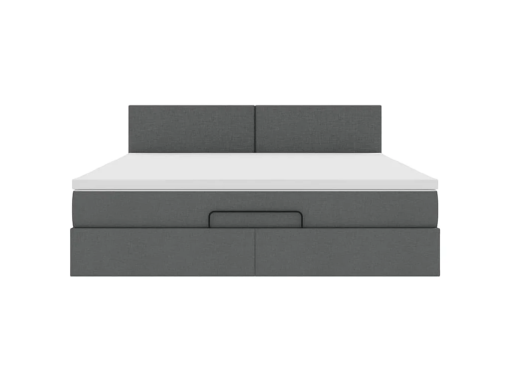 Estructura cama otomana colchón tela gris oscuro 180x200cm