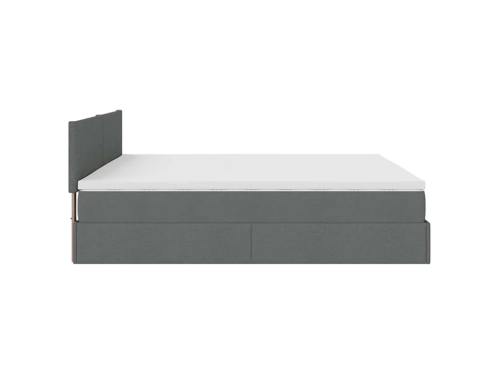 Estructura cama otomana colchón tela gris oscuro 180x200cm