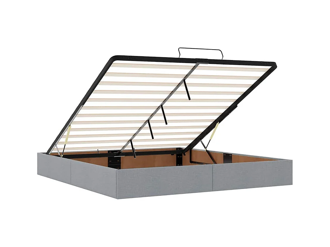 Ottoman-Bett ohne Matratze Hellgrau 160x200 cm Stoff