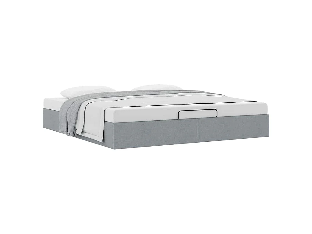 Bedframe zonder matras 160x200 cm stof lichtgrijs