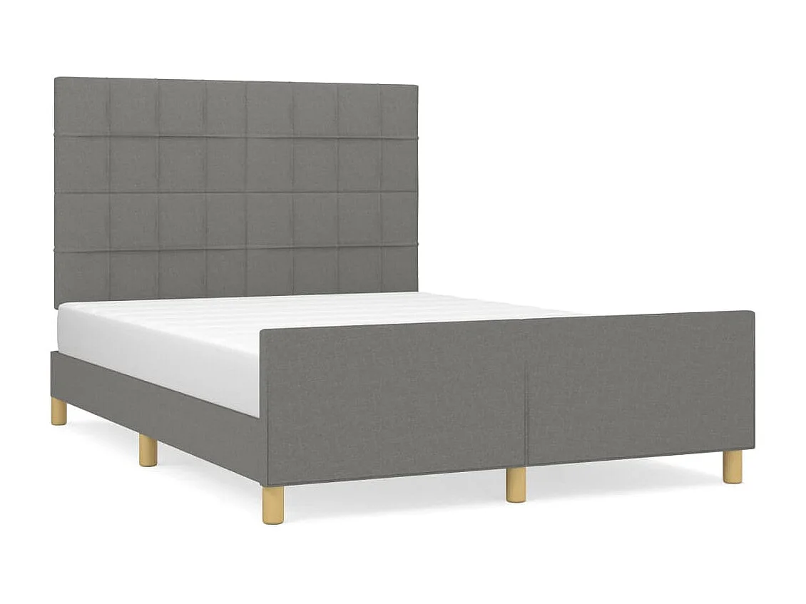 Estructura de cama sin colchón tela gris oscuro 140x200 cm
