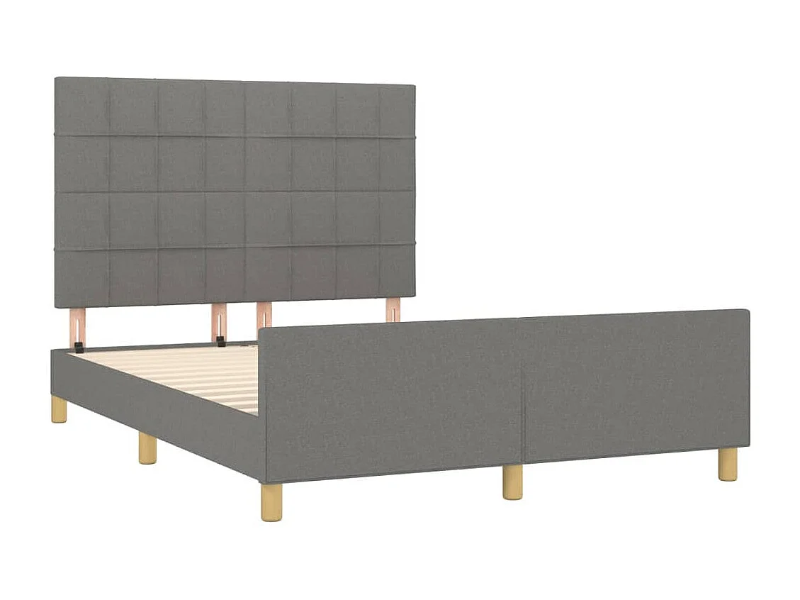 Estructura de cama sin colchón tela gris oscuro 140x200 cm