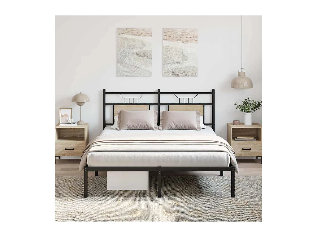 Cadre de lit sans matelas chêne sonoma 140x200 cm