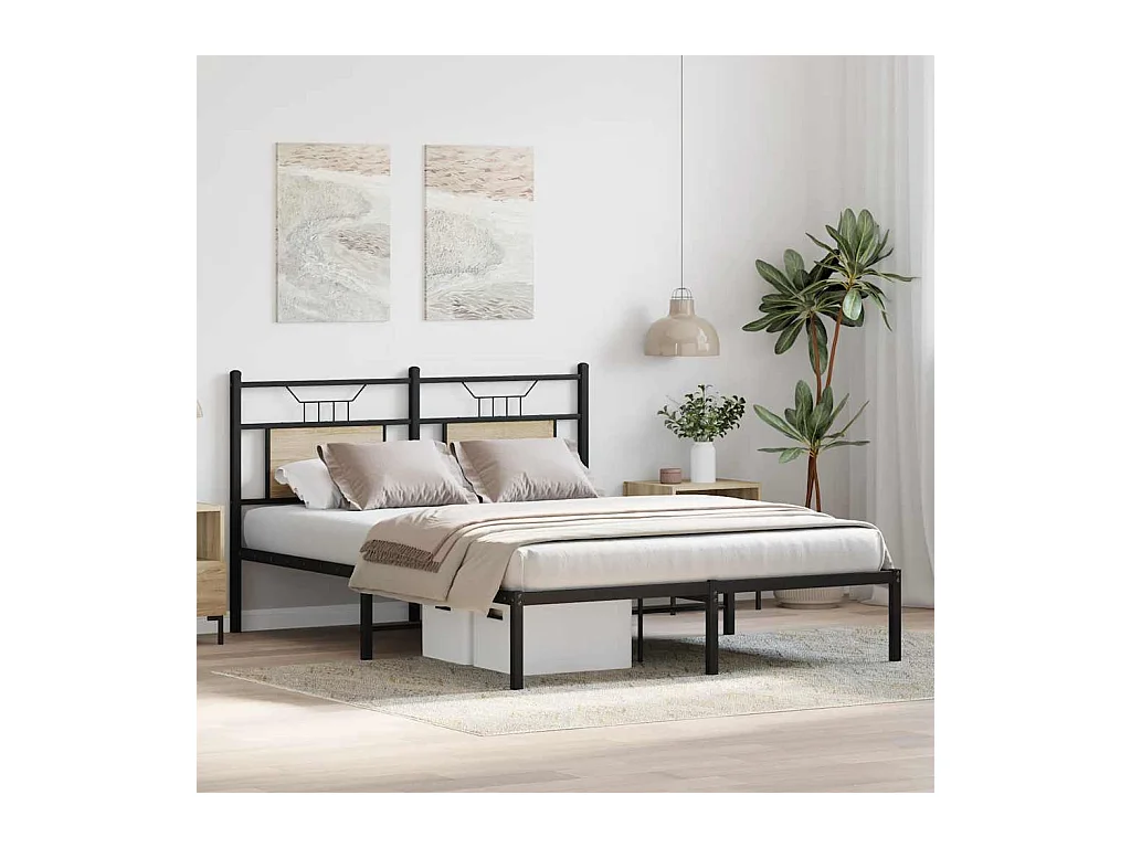 Cadre de lit sans matelas chêne sonoma 140x200 cm