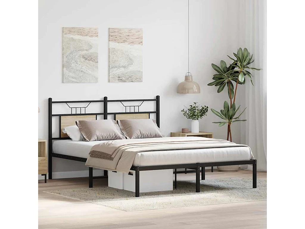 Cadre de lit sans matelas chêne sonoma 140x200 cm