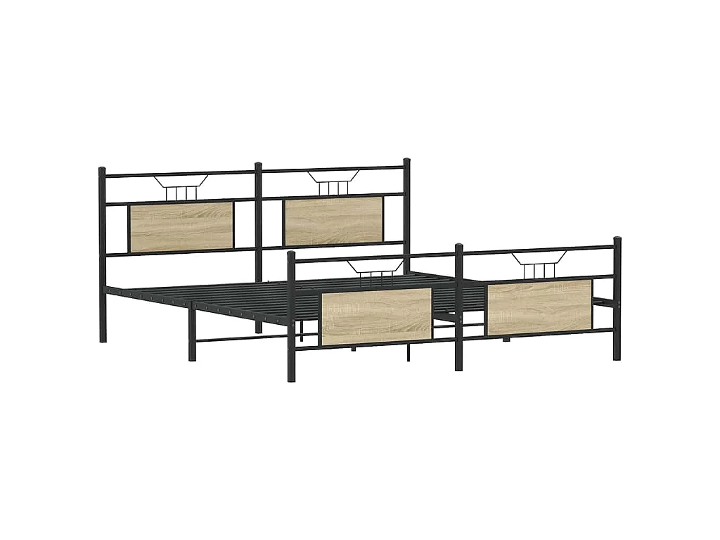 Cadre de lit sans matelas chêne sonoma 140x200 cm