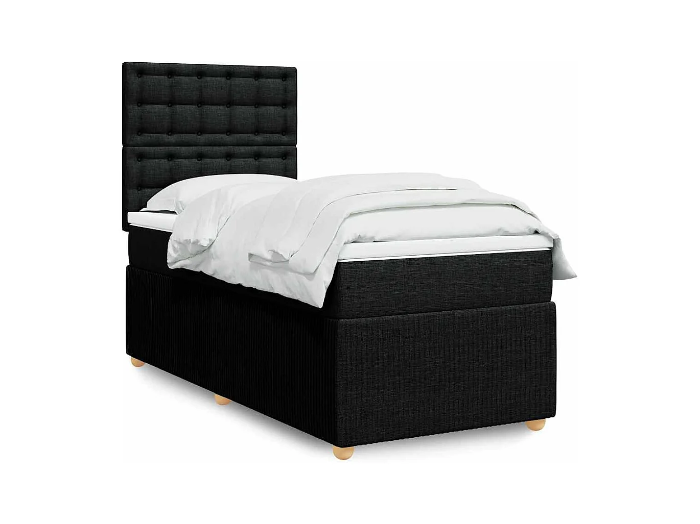 Boxspring met matras stof zwart 100x200 cm