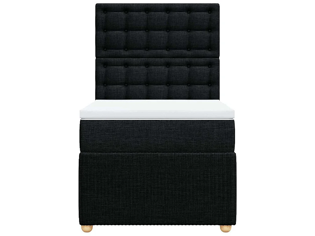 Cama com molas/colchão 100x200 cm tecido preto
