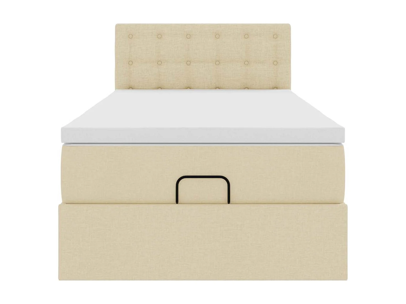 Ottoman-Bett mit Matratze Creme 90x200 cm Stoff