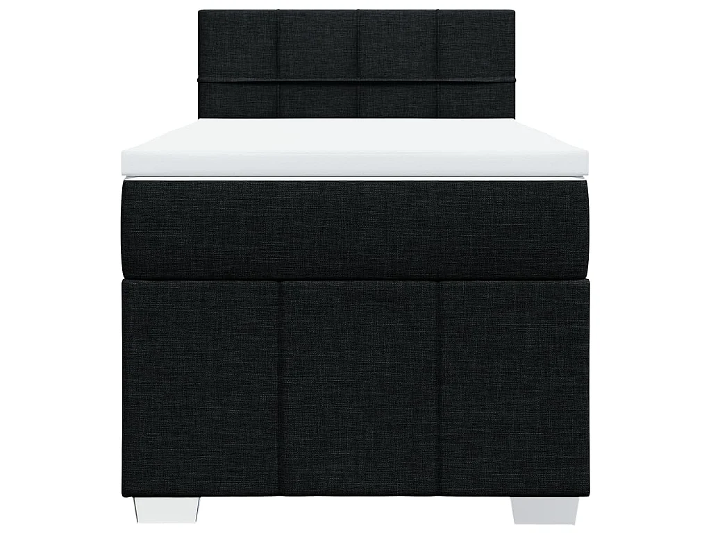 Giroletto a Molle con Materasso Nero 90x200 cm in Tessuto
