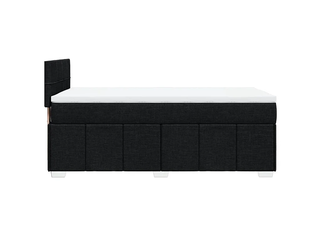 Giroletto a Molle con Materasso Nero 90x200 cm in Tessuto