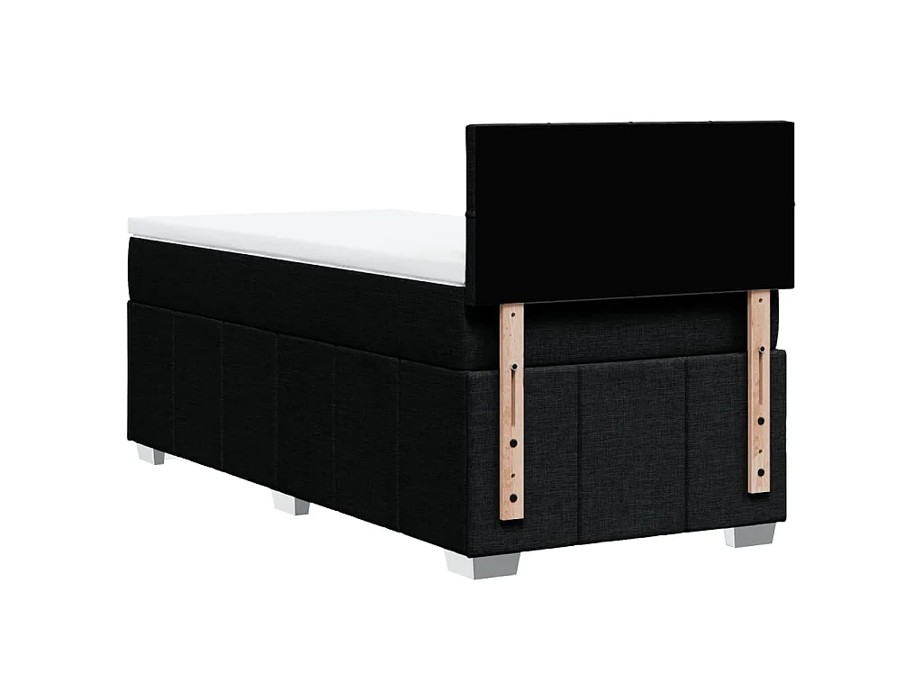 Giroletto a Molle con Materasso Nero 90x200 cm in Tessuto
