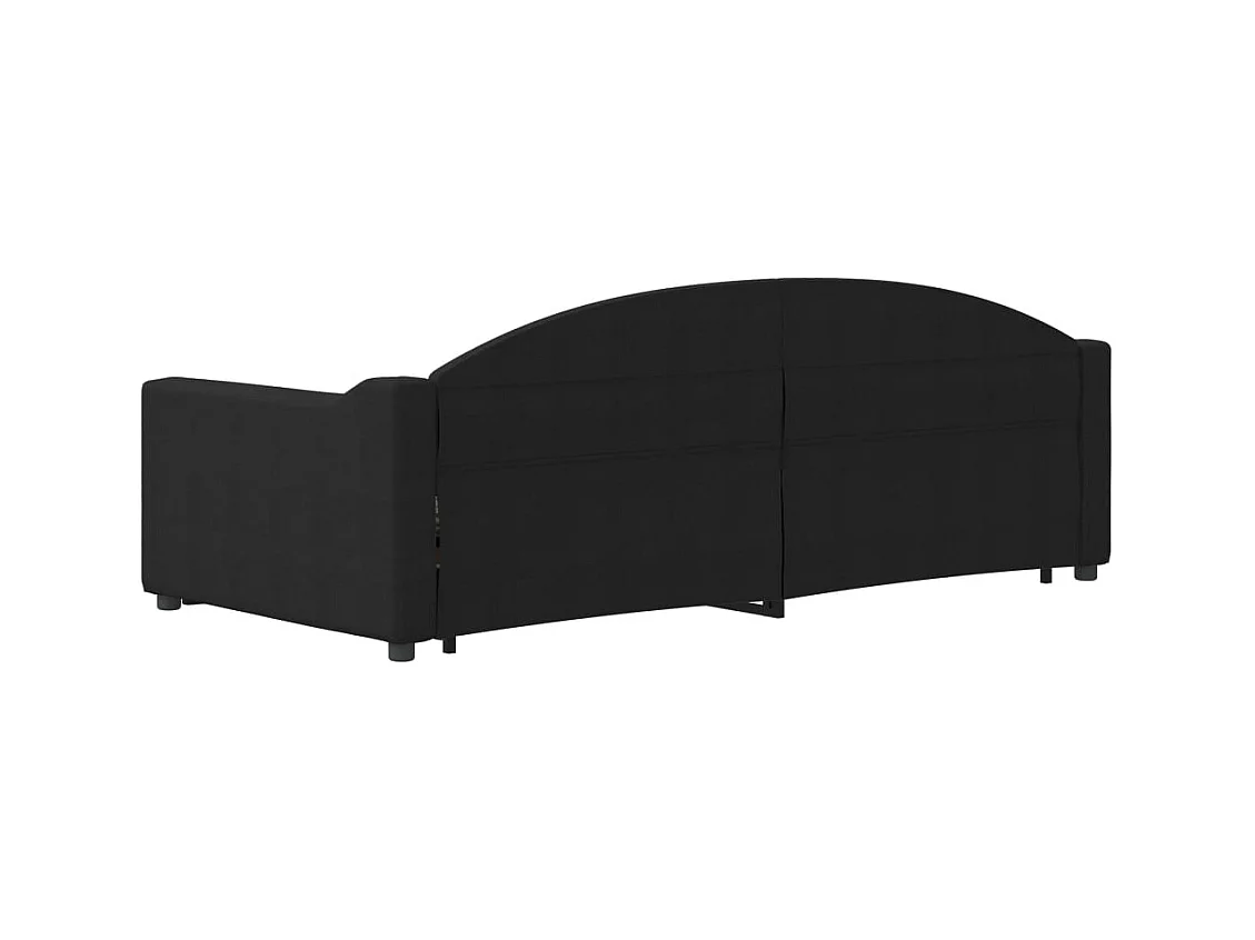 Tagesbett Ausziehbar mit Schubladen Schwarz 90x190 cm Stoff