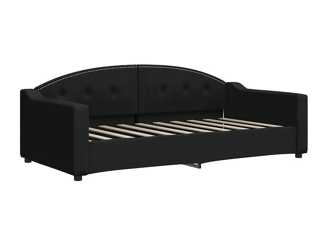 Slaapbank met onderschuifbed en lades 90x190 cm stof zwart