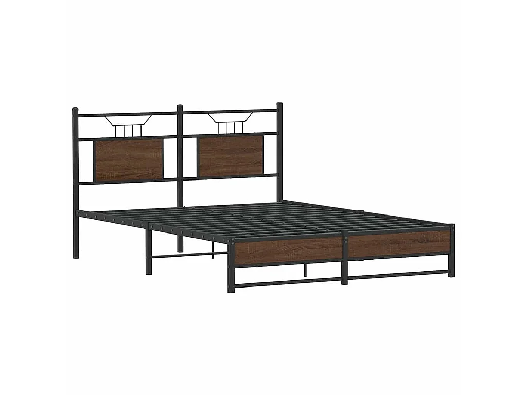 Cadre de lit sans matelas chêne marron 140x200 cm