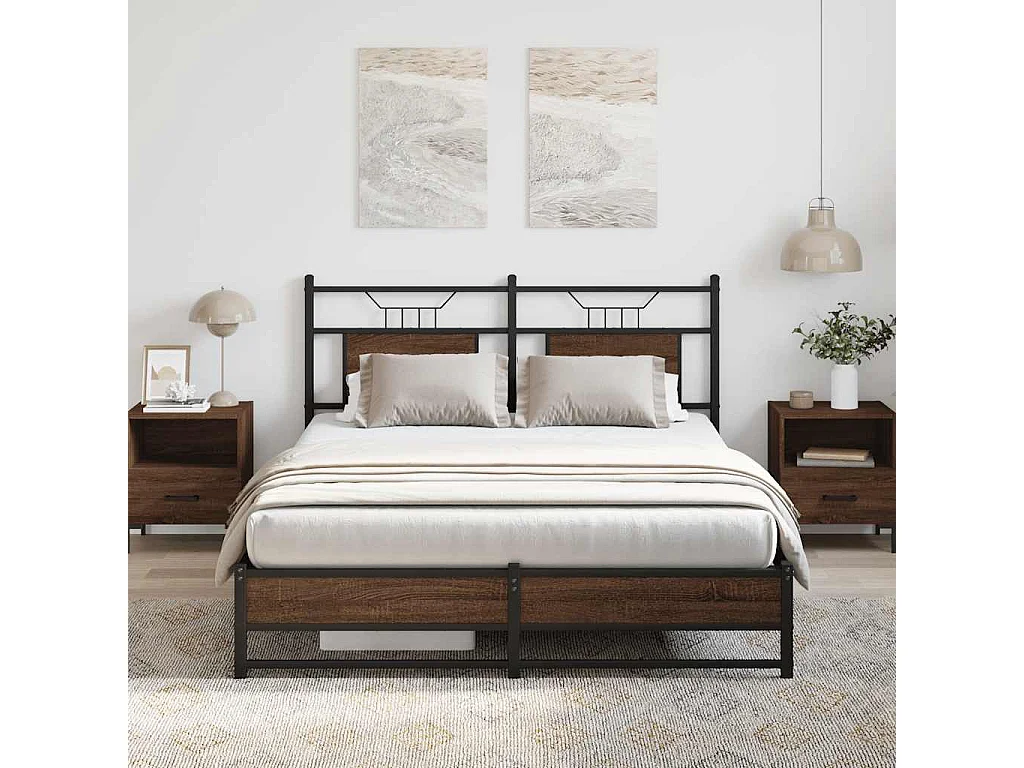 Cadre de lit sans matelas chêne marron 140x200 cm