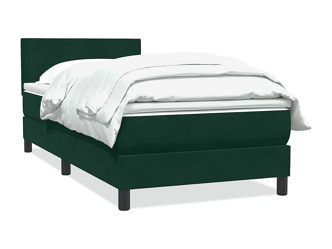 Sommier à lattes de lit et matelas vert foncé 90x210 cm velours
