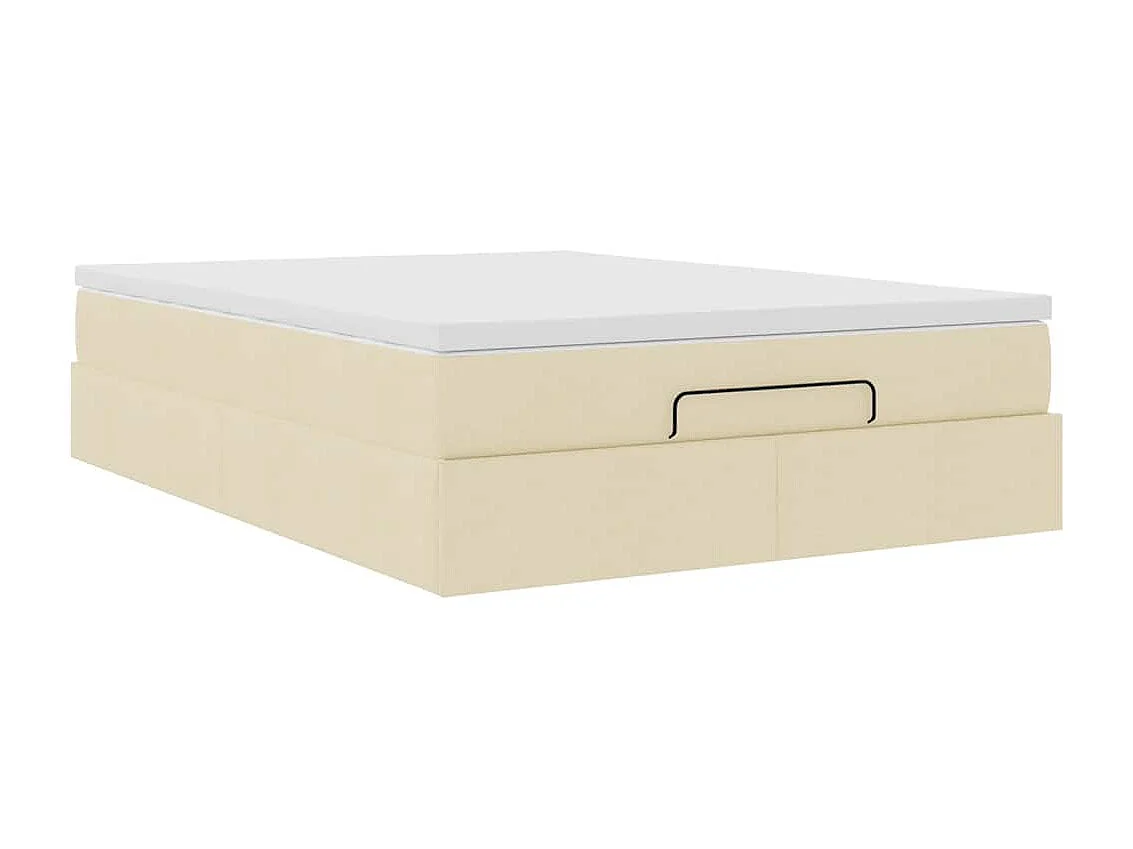 Ottoman-Bett mit Matratze Creme 140x200 cm Stoff