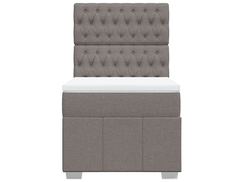 Boxspringbett mit Matratze Taupe 100x200 cm Stoff