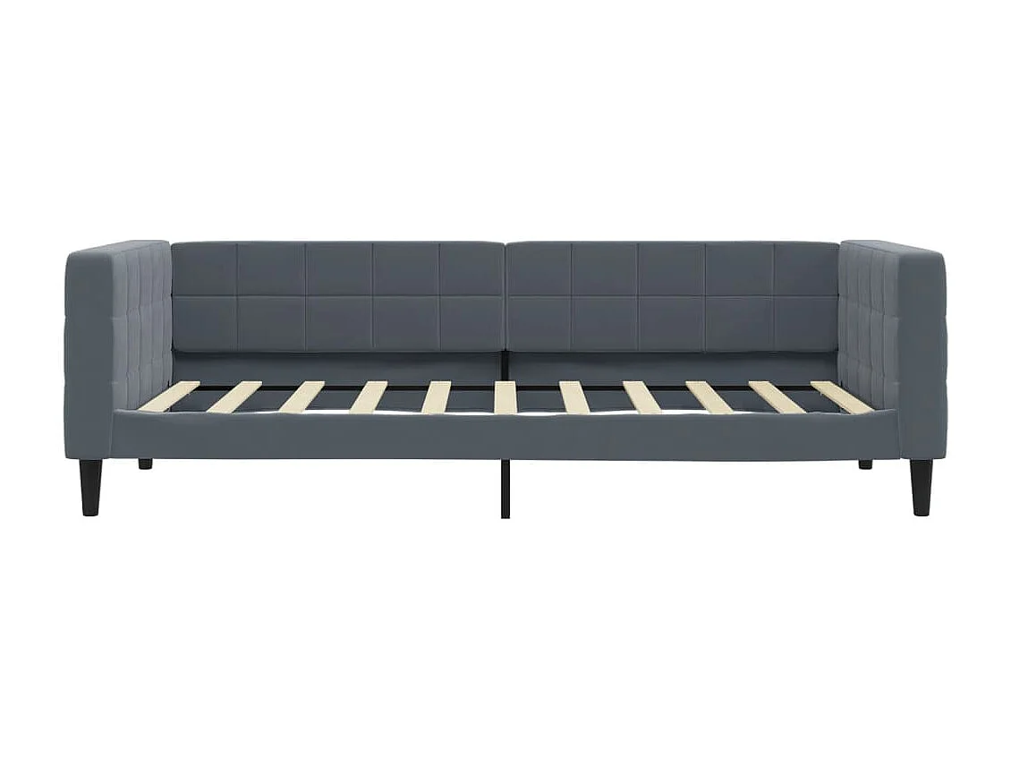 Lit de jour avec matelas gris foncé 90x190 cm velours