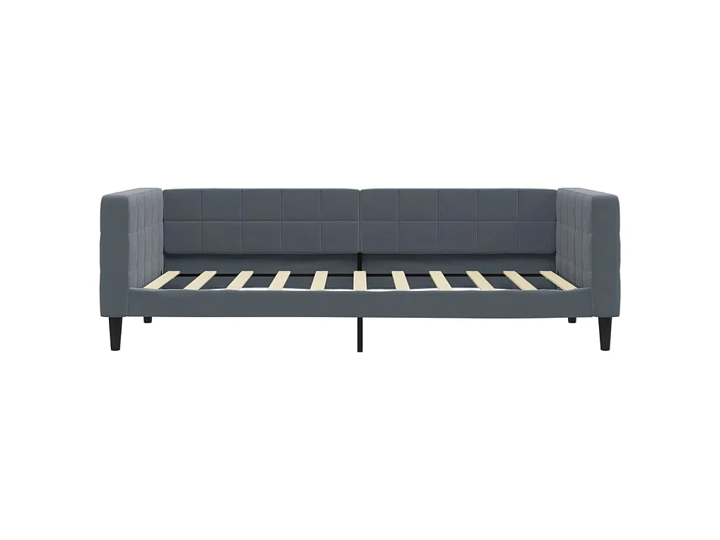 Lit de jour avec matelas gris foncé 90x190 cm velours