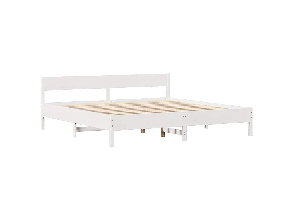 Cadre de lit sans matelas blanc 160x200 cm bois de pin massif