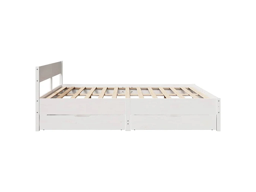 Bedframe zonder matras massief grenenhout wit 160x200 cm