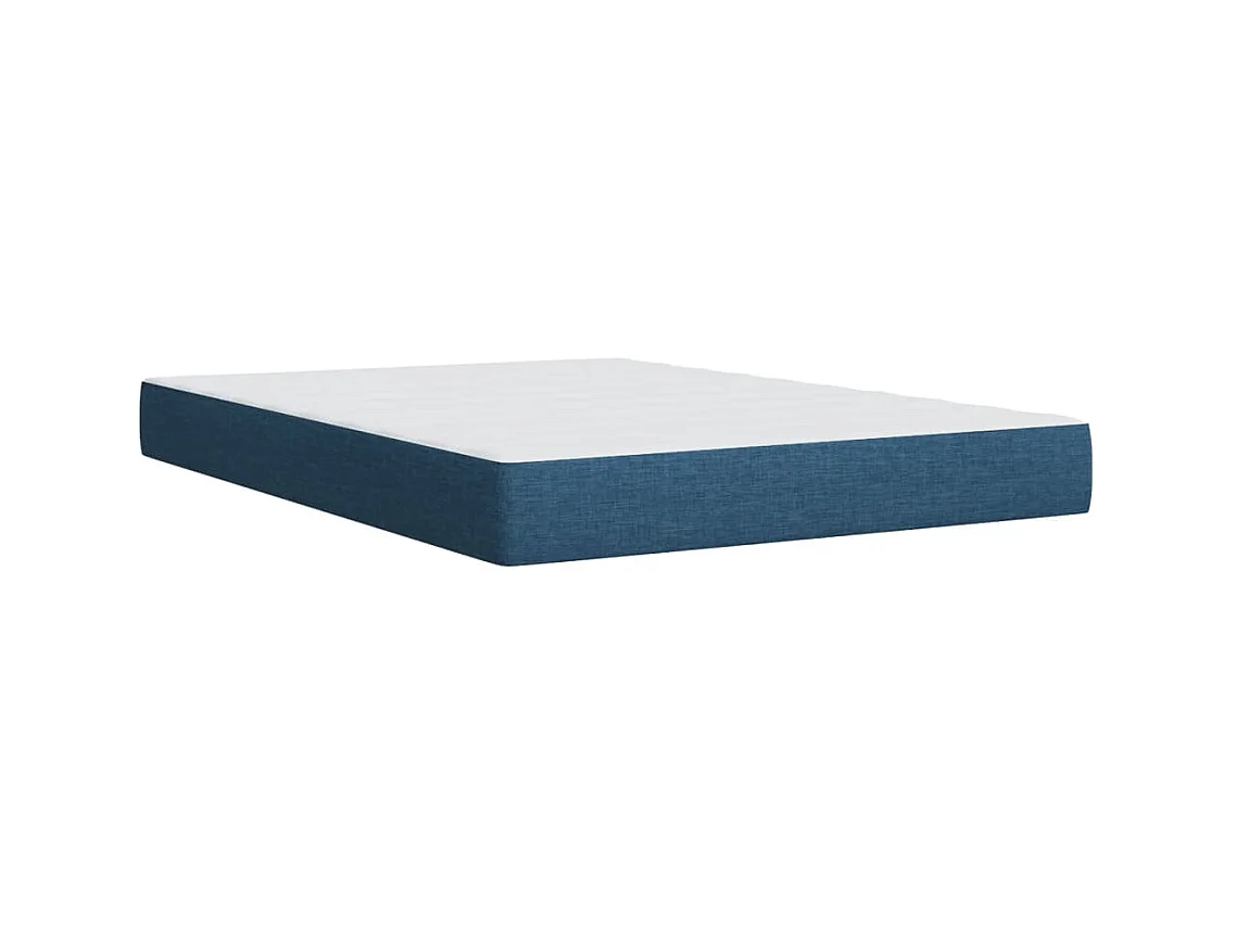 Cama com molas/colchão 160x200 cm tecido azul