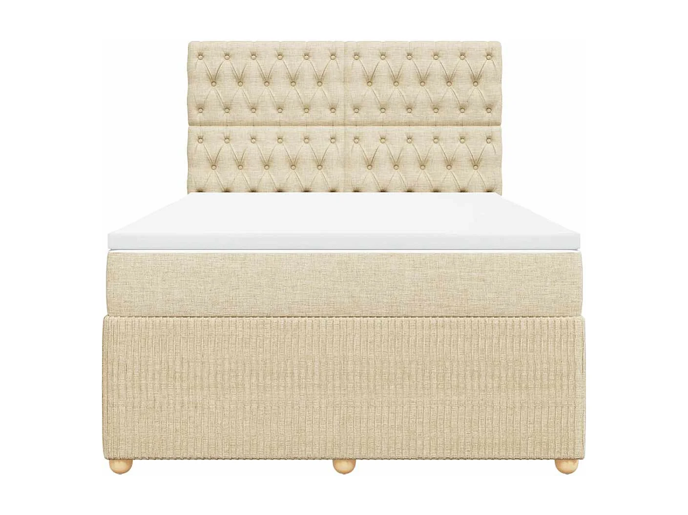 Sommier à lattes de lit avec matelas Crème 140x190 cm Tissu