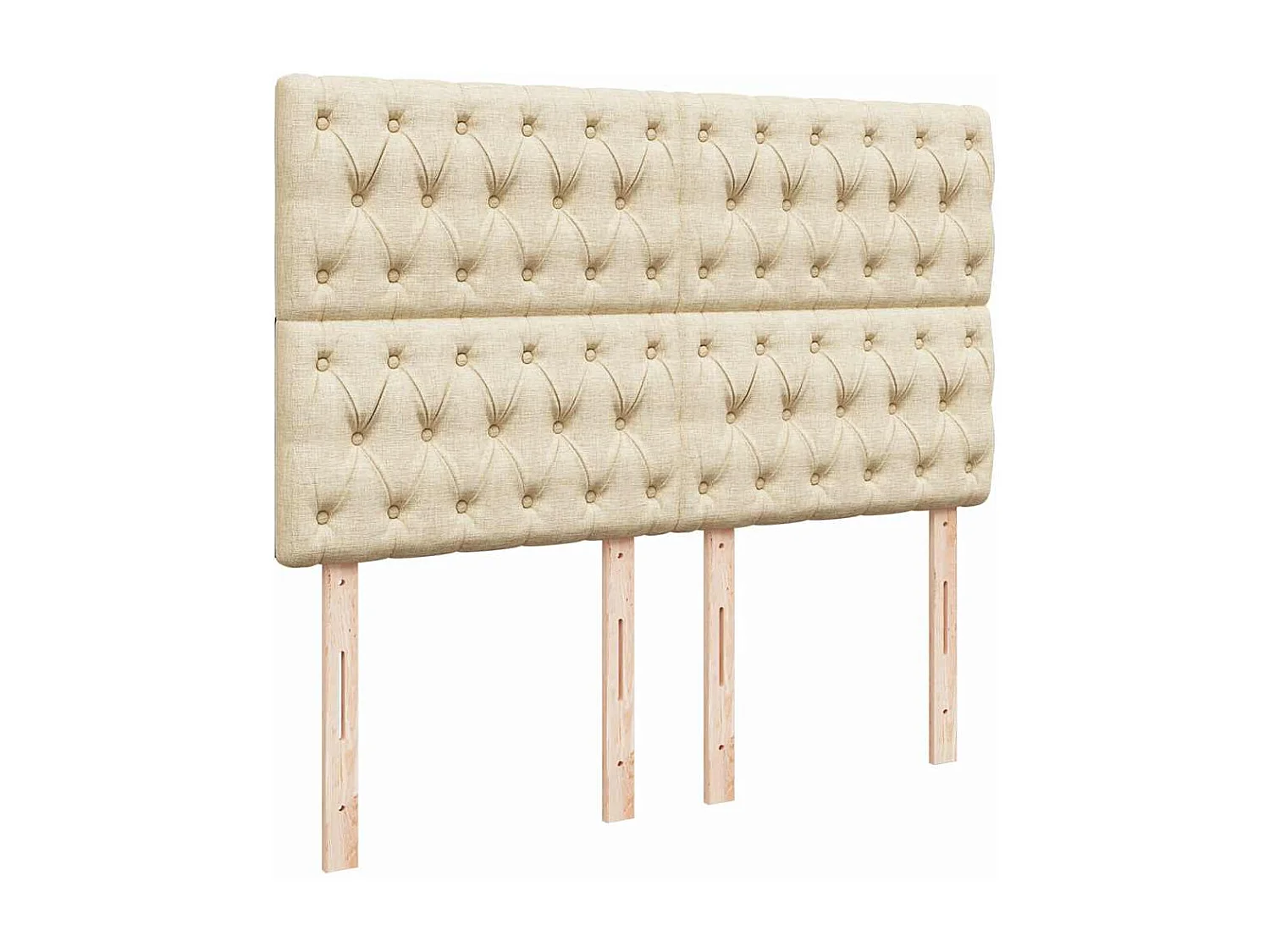 Sommier à lattes de lit avec matelas Crème 140x190 cm Tissu