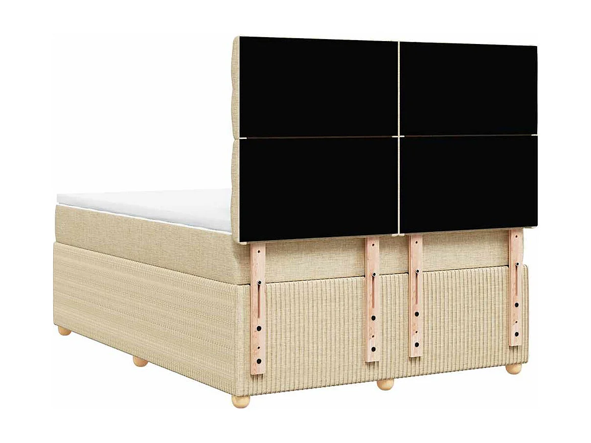 Giroletto a Molle con Materasso Crema 140x19 cm in Tessuto