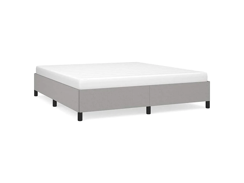Cadre de lit sans matelas gris clair 160x200 cm tissu