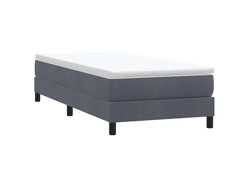 Sommier à lattes de lit sans matelas gris foncé 90x210 cm