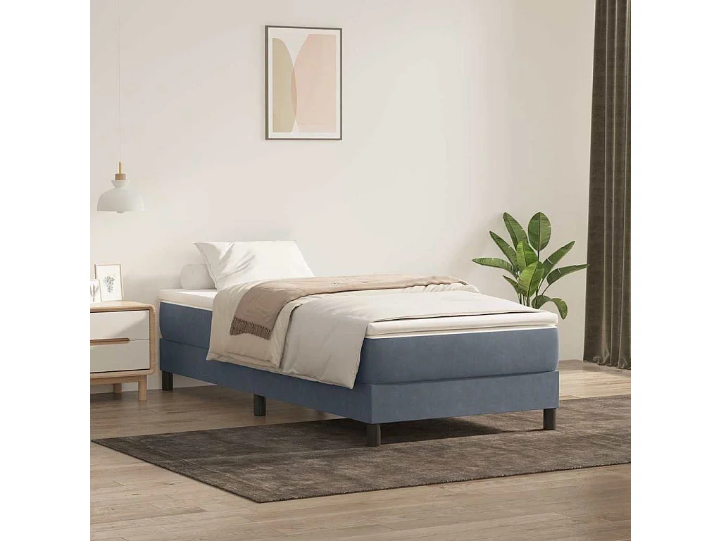 Sommier à lattes de lit sans matelas gris foncé 90x210 cm