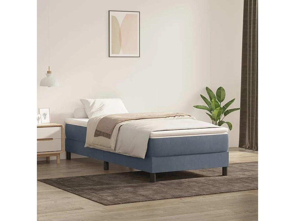 Sommier à lattes de lit sans matelas gris foncé 90x210 cm