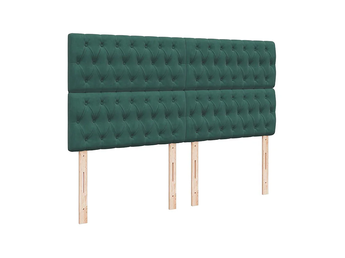 Cama box spring con colchón terciopelo verde oscuro 180x200 cm