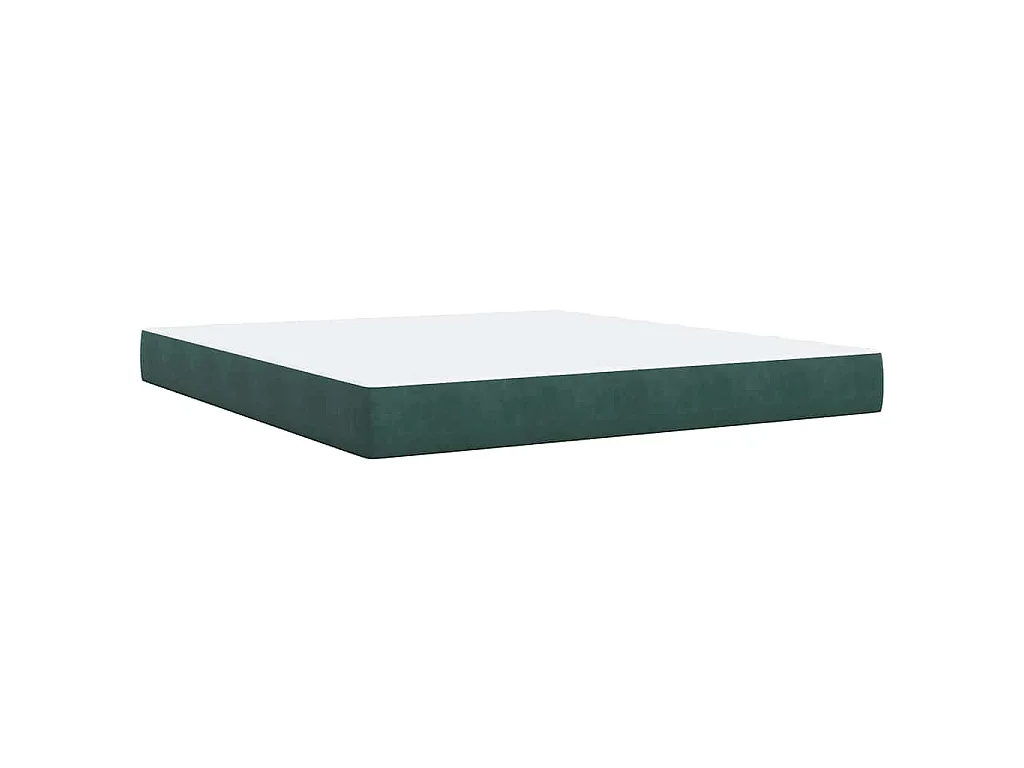 Cama box spring con colchón terciopelo verde oscuro 180x200 cm