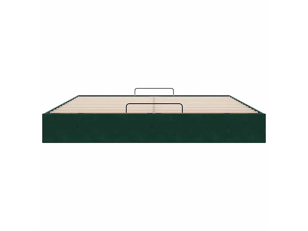 Cadre de lit ottoman sans matelas vert foncé 160x200 cm velours