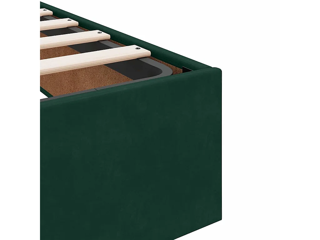 Ottoman-Bett ohne Matratze Dunkelgrün 160x200 cm Samt