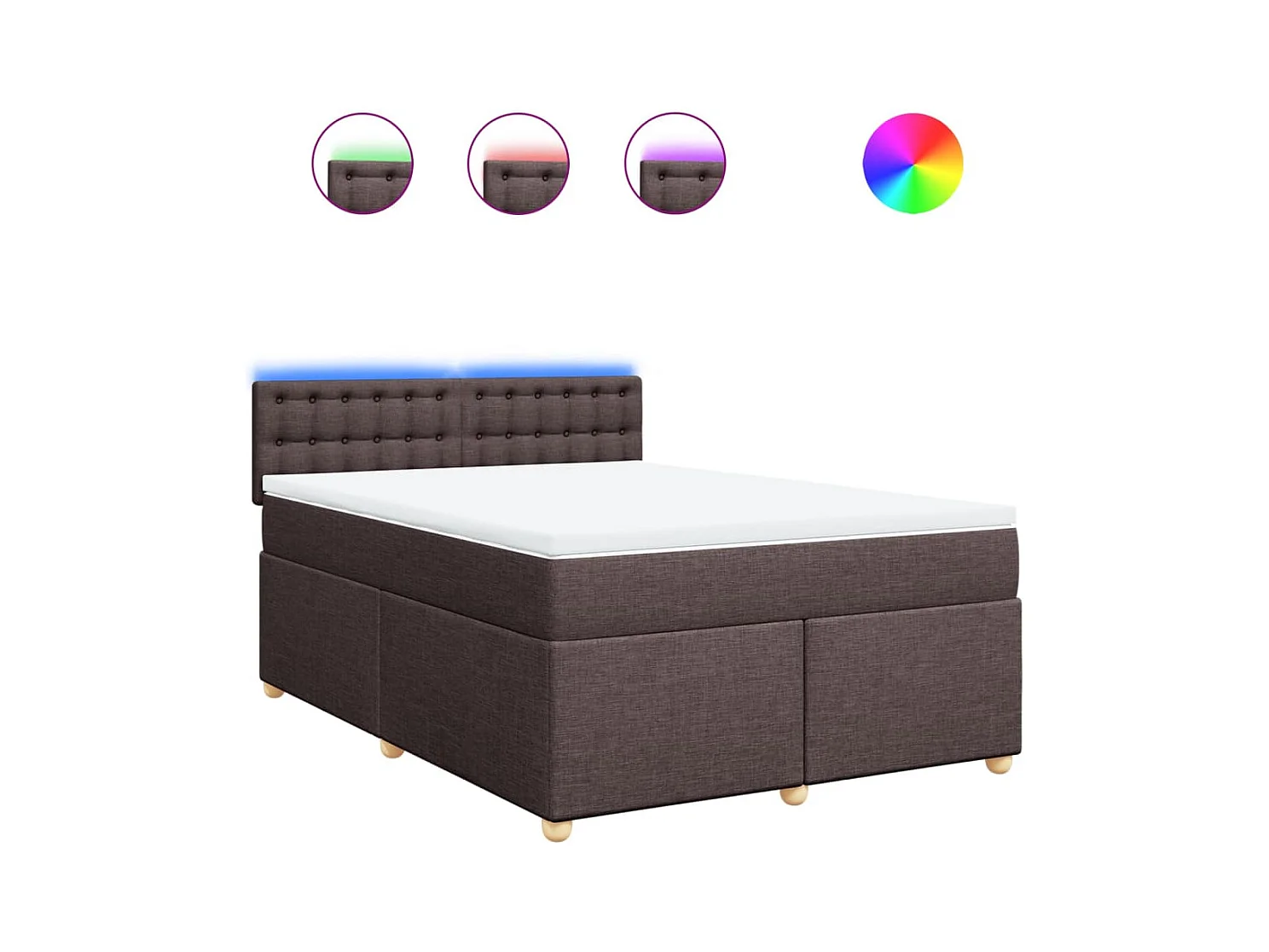 Sommier à lattes de lit avec matelas Marron foncé 140x200 cm