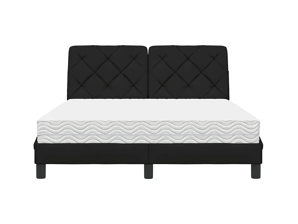 Cama com colchão 140x190 cm tecido preto