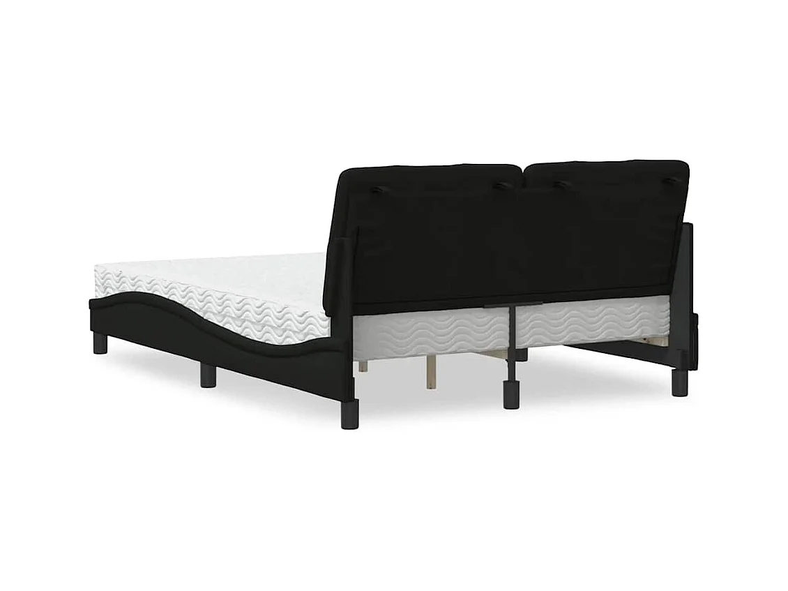 Cama com colchão 140x190 cm tecido preto