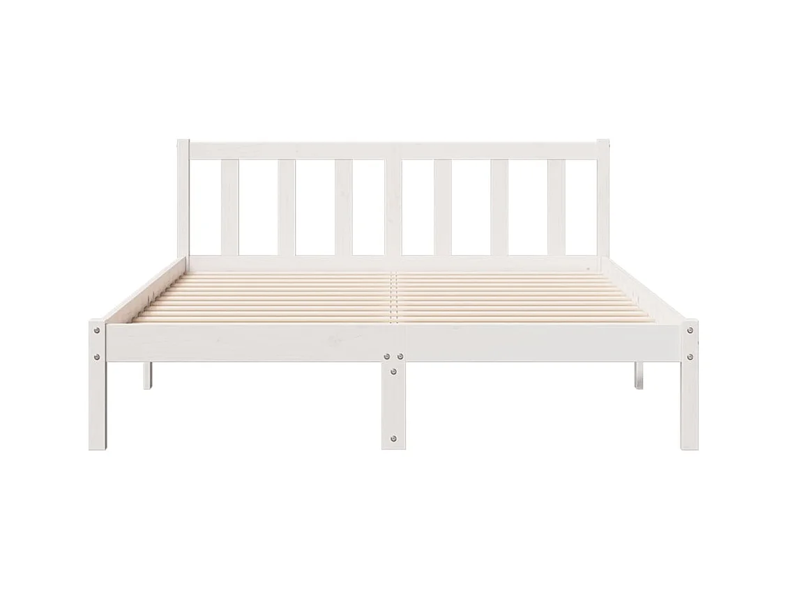 Bedframe extra lang zonder matras grenenhout wit 140x220 cm