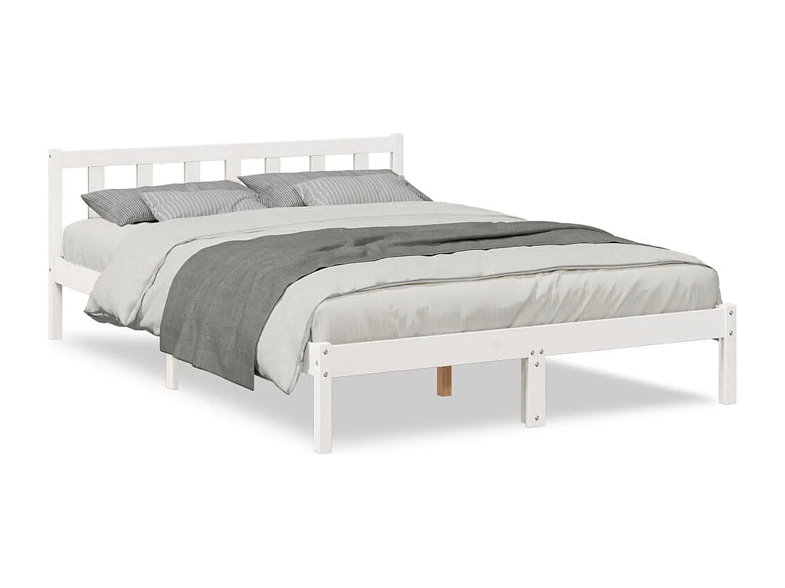 Cadre de lit extra long sans matelas 140x220 cm bois massif pin