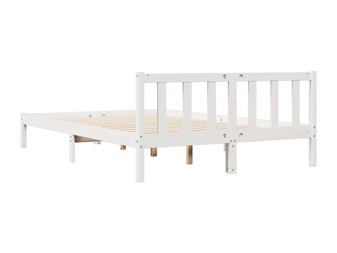 Cadre de lit extra long sans matelas 140x220 cm bois massif pin