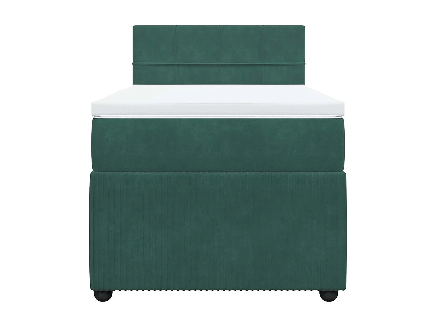 Cama box spring con colchón terciopelo verde oscuro 100x200 cm