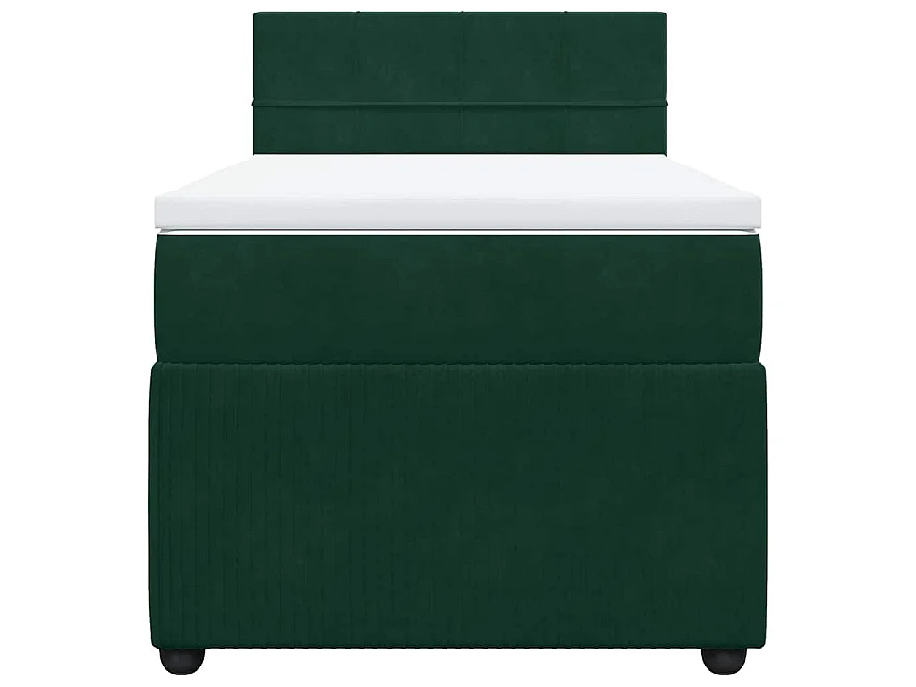 Boxspring met matras fluweel donkergroen 100x200 cm