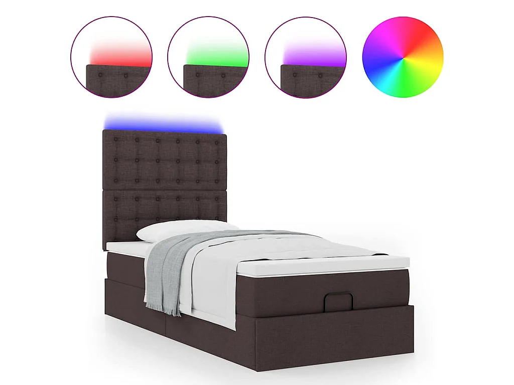 Struttura Letto Pouf con Materasso 100x200 cm in Tessuto