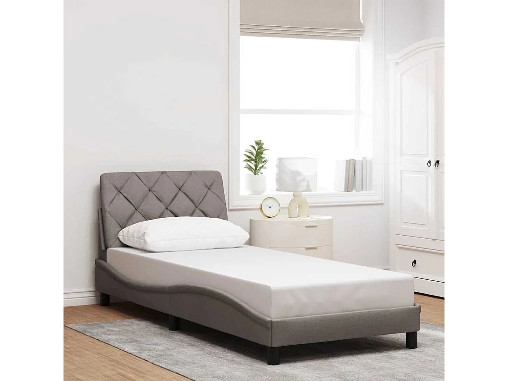 Bettgestell ohne Matratze Taupe 90x190 cm Stoff