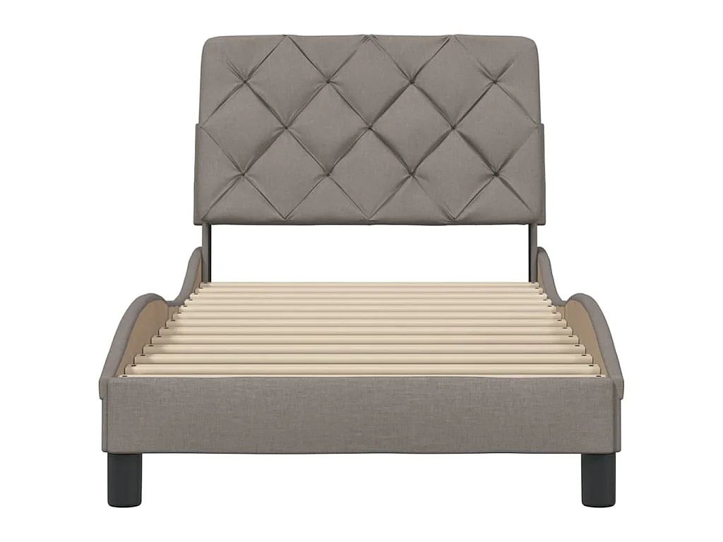 Cadre de lit sans matelas taupe 90x190 cm tissu